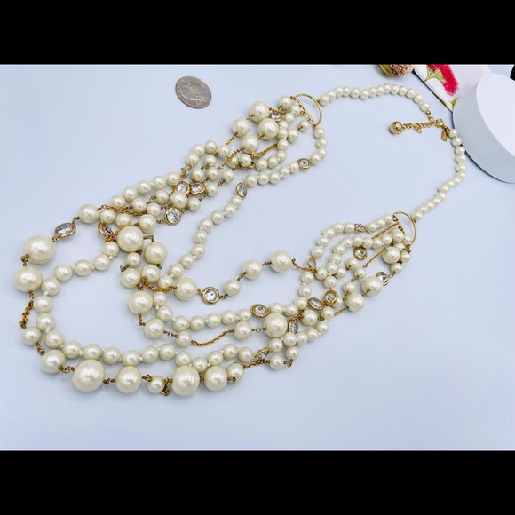 Kate Spade Gorgeous Pearl /Crystal Statement Beads Necklace - Picture 5 of 5